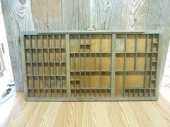 vintage printers type set tray shadow box collections crafts 32.25x16.75