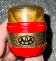 Vintage Red AAA Dashboard Compass Used Tested Works See Photos