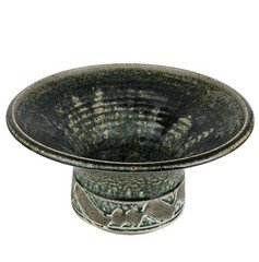 Vintage Robert Behr Studio Art Pottery Reactive Speckled Glaze Stoneware Bowl