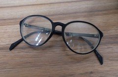 Vintage Roberto Fabris Archaique Glasses Black Frame Made in Japan