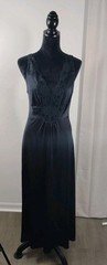 Vintage Sears Inner Most Black Maxi Nightgown Lingerie Lace Size Small Fits...