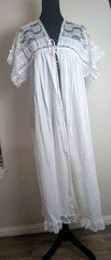 Vintage Sears White Lace Peignoir Robe Medium 12-14 Sheer Bridal Cottagecore USA