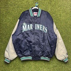 Vintage Seattle Mariners Satin Starter Jacket Mens 2XL Diamond Collection 90s