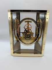 Vintage Seiko Quartz Skeleton Mantle/Desk Table Clock QAW110 G Working Used