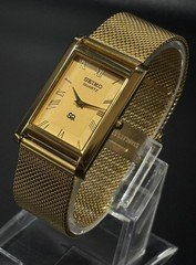 Vintage Seiko Slim Tank Quartz Men's Wrist Watch With Free DDP Shipping 