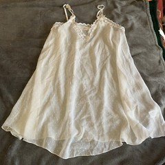 Vintage Serena Lace Sheer Gown Size Large Made In USA White