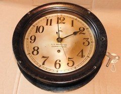 Vintage Seth Thomas U.S. Maritime Commision Ships Bakelite 10" Case Clock