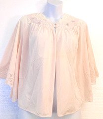 Vintage Shadowline Bed Jacket Womens M Pink Nylon Lounge Top Button Glamour