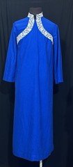 Vintage Shadowline Blue Zip Front Housecoat House Dress Grannycore Lounger L