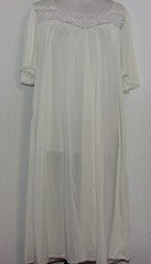 Vintage SHADOWLINE Nightgown Light Yellow/Green Nylon Size Large