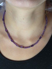 Vintage Silpada Sterling Silver Purple Amethyst Beaded Necklace 18" Adjustable