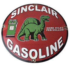Vintage Sinclair Gasoline Porcelain Sign - Gas Motor Oil Pump Sign
