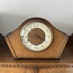 Vintage Smiths Westminster Chiming Mantle Clock Oak Art Deco Not Working