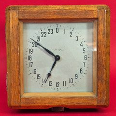 Vintage Soviet Navy Submarine Clock 24H Mechanical Chistopol Wooden Marine USSR