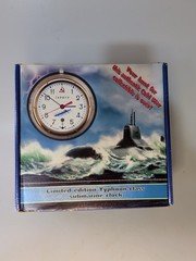 Vintage Soviet Russian Navy Typhoon Class Submarine  Clock w key mount plate box