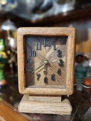 Vintage Square Wooden Table Clock