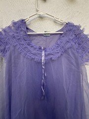 Vintage St. Michael  Sheer Nylon Nightgown Ruffle Trim Made in Great Britain
