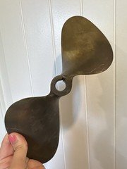 Vintage Stannus Brass Propeller 10.5” 2 Blade Marked 