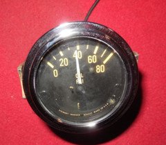 Vintage Stewart Warner 2 1/8" 0 - 80 psi electric oil pressure gauge Gasser