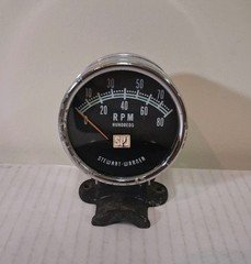 Vintage Stewart Warner Green Line 2.5" Tachometer 8000 RPM  Tach
