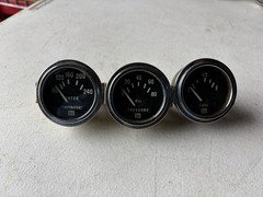Vintage Stewart Warner SW 3 Gauge Dash Cluster Water Temp Oil Pressure Fuel 6-26