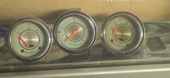 Vintage Stewart Warner Twin Blue Fuel Gauge Oil Pressure NICE MADE IN U.S.A.