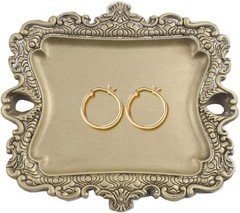 Vintage Style Gold Jewelry Dish, Small Antique Trinket Tray for Rings Holder