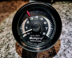 Vintage Sunpro 2-1/2" Mini Tach 8K RPM Tachometer Chevy Ford Dodge Works C VIDEO