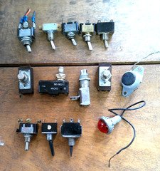 Vintage Toggle Switch and Push Button Junk Lot Electronic