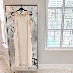 Vintage Truhu Small Mid Century Lace Romantic Long Lingerie Nightgown Slip Dress