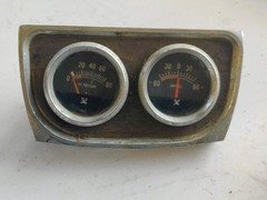 Vintage Under Dash 2 Gauge Set RAC Mechanical Oil Pressure & Amp 