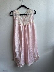 Vintage Union Label Christian Dior Pink Lace Nightgown