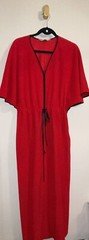Vintage Vanity Fair Womens Zip Up Robe Housecoat Dress Gown Poly L Large Red