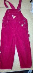 Vintage Winnie the Pooh Tigger Pink Corduroy Overall One-Piece 6x Wear On Knees