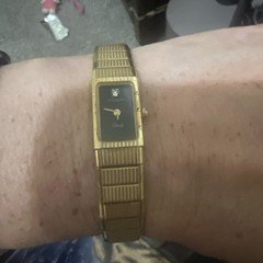 Vintage WITTNAUER Gold Tone Tank Style Watch BAND NEED FIX 