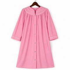 Vintage Wolverine ILGWU Pink Snap Front Housecoat Robe Medium USA