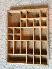 Vintage Wood Printer Drawer/Tray Shadowbox Small 16 x 12" Trinket Display
