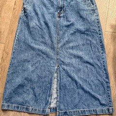 Vintage y2k 2000s White Stag blue denim maxi skirt with slit Size 14