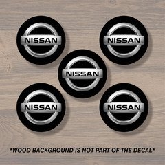 Vinyl Decal Sticker Overlays Fits Nissan Wheel Center Cap x5