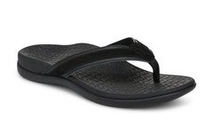 Vionic Women's Tide 2.0 Toe Post Sandal, Black Suede