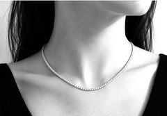 VIP SPECIAL, 8.40 cts Round Natural Diamond Tennis Necklace 14k White Gold 18''