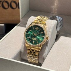 Vivienne Embossed Dark Green Dial Gold Bracelet Watch Women's Quartz Watch