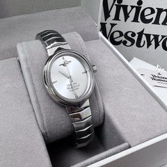 Vivienne Women's Quartz Oval-shaped Watch Silver Dial Stainless Steel Strap