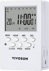 VIVOSUN 7 Day Timer Digital Programmable Electric Timer Dual Outlet Switch