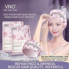 VNO Steam Hair Mask Cap Cherry Blossom Deep Conditioner Repair Dry pk10