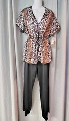 VTG 70s Vanity Fair Leopard Print PAJAMA SET M NOS Deadstock Rockabilly Lingerie
