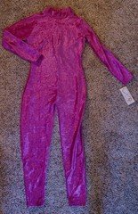 Vtg 80s 90s Jumpsuit CRUSHED VELVET Catsuit Jazzercise Dance Unitard Leotard, L