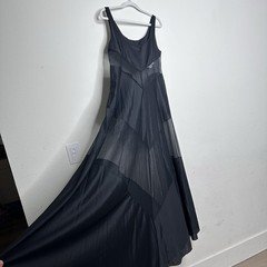Vtg Blanche Ralph Montenero Peignoir Dress Nightgown Mesh Satin Sz M Whimsigoth