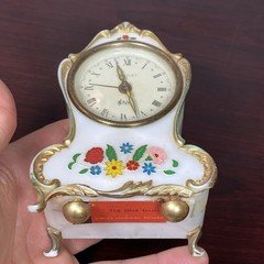 Vtg Blue Danube BRADLEY GERMANY REUGE SWISS Musical Wind Up Alarm Carriage Clock