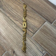 Vtg Brass Plate Hanging Key Hole Cover 13" x 1" 3A